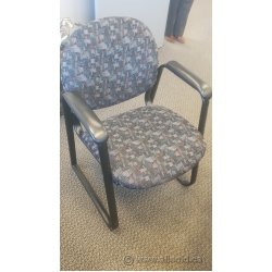 Patterned Fabric Stacking Guest Chair w/ Cushion Arms